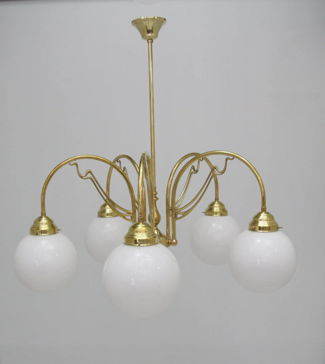 Deckenleuchte 5 Flammig Naturmessing D10117 L und M  Lee Lampen